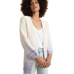 Marine Layer Karolina Beige & Purple Ombre Cardigan Sweater S